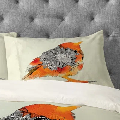 Deny Designs Bird Pillow Case In Beige