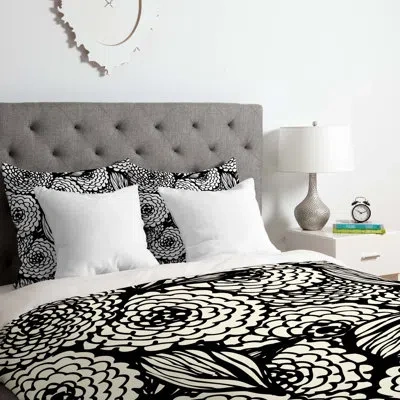 Deny Designs Black Microfiber Duvet Cover Set