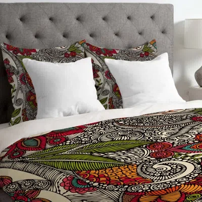 Deny Designs Black/white/orange Microfiber Reversible Modern & Contemporary Duvet Cover In Black,white,orange