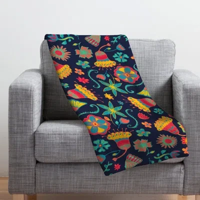 Deny Designs Bloom Throw In Blue;yellow;pink