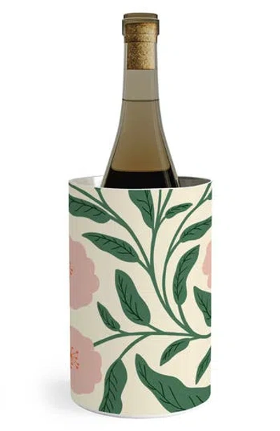 Deny Designs Blooms Stainless Steel Wine Chiller In Green