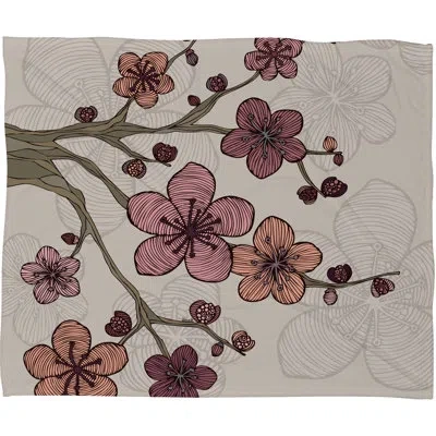 Deny Designs Blossom Blanket In Green;pink