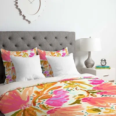 Deny Designs Blossom Duvet Cover Set In Pink