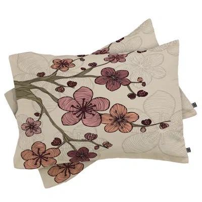 Deny Designs Blossom Pillowcase In Gray