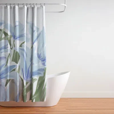 Deny Designs Blue Blooms Shower Curtain