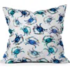 Deny Designs Blue Crab Square Throw Pillow In Blue