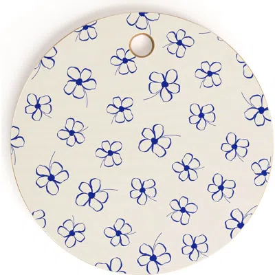 Deny Designs Blue Flowers Cutting Board