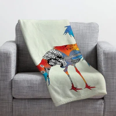 Deny Designs Bluebird Throw In Blue;gray;orange