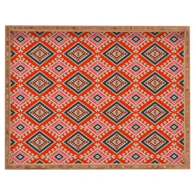 Deny Designs Bohemian Ottoman/coffee Table Tray In Pink