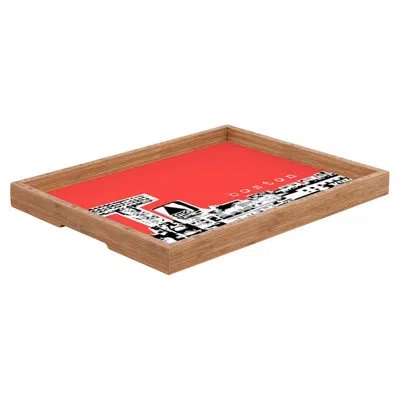 Deny Designs Boston Fenway Ottoman/coffee Table Tray In Red