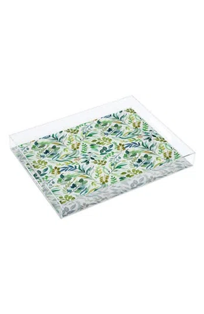 Deny Designs Botanic Retreat Acrylic Serving Tray In Green