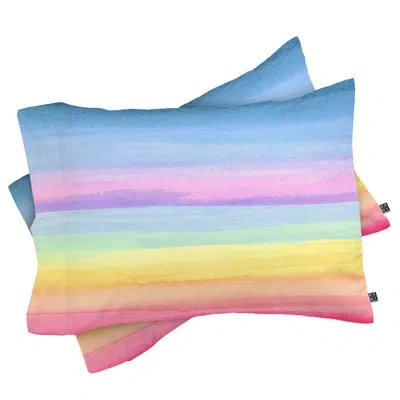 Deny Designs Bouck Rainbow Ombre Pillowcase In Blue;pink