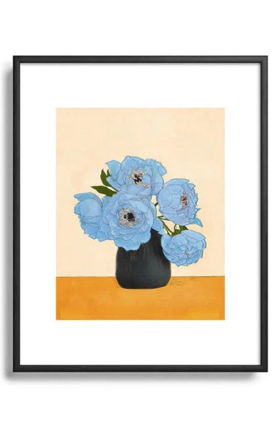 Deny Designs Bouquet Gift Blue Framed Art Print In Cream