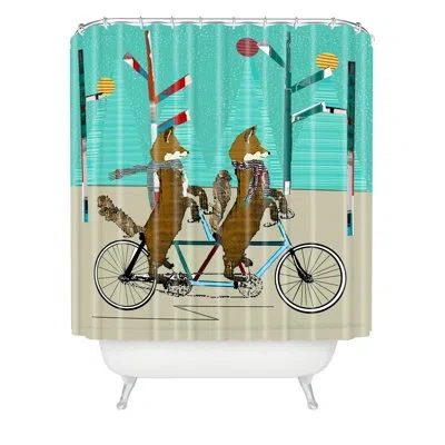 Deny Designs Brian Buckley Foxy Days Lets Tandem Single Shower Curtain