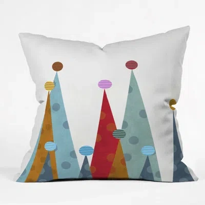 Deny Designs Brian Buckley Peaks Throw Pillow In Blue;white;green;red