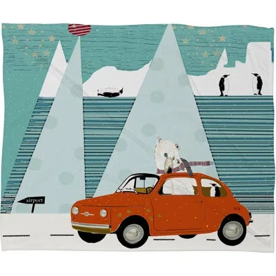 Deny Designs Brian Buckley The Polar Express Plush Fleece Throw In Blue