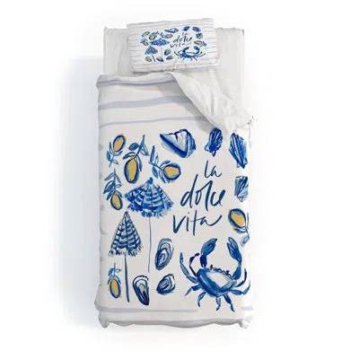 Deny Designs Britt Mills Design Dolce Vita Duvet Cover Set In Blue