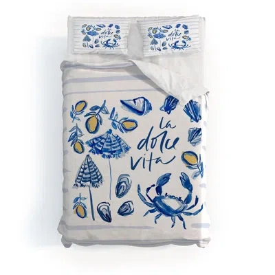 Deny Designs Britt Mills Design Dolce Vita Duvet Cover Set In Blue