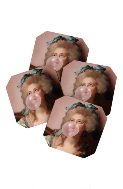 Deny Designs Bubblegum Princess Set Of 4 Coasters In Pink