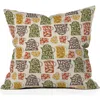 Deny Designs Buongiorno Retro Floral Coffee Accent Pillow In Green