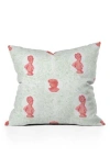 Deny Designs Bust Pattern Square Throw Pillow In Green