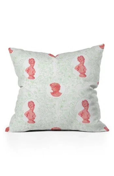 Deny Designs Bust Pattern Square Throw Pillow In Green