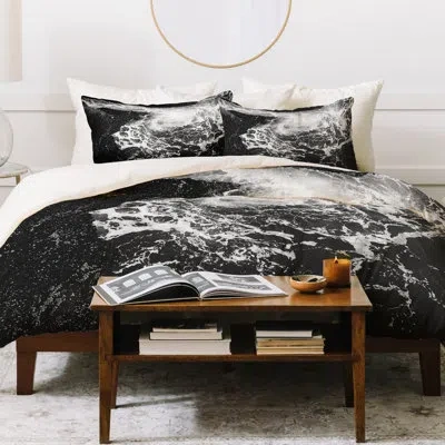 Deny Designs Caleb Troy Swell Zone Duvet Cover Set In Black,white