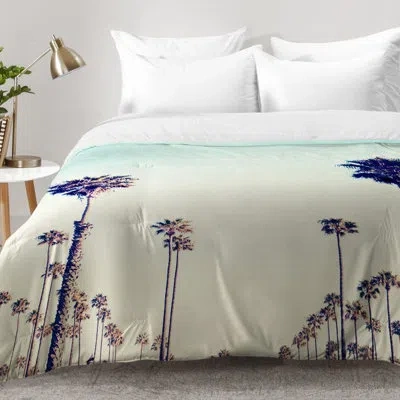 Deny Designs California Palm Trees Comforter Set In Blue,beige