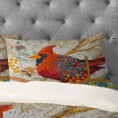 Deny Designs Cardinal Pillowcase In Brown;red