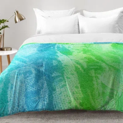 Deny Designs Caribbean Sea Comforter Set In Green,blue