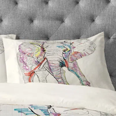 Deny Designs Casey Rogers Elephant 1 Pillow Case In Beige