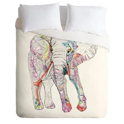 Deny Designs Casey Rogers Lightweight Elephant Duvet Cover In Cream