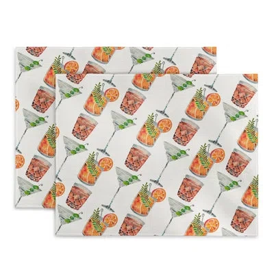 Deny Designs Cat Coquillette Classic Cocktails 1960s 14" Cotton Placemat