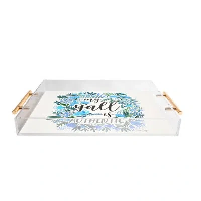 Deny Designs Cat Coquillette My Yall Is Authentic Acrylic Tray In Blue