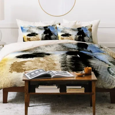 Deny Designs Cayena Blanca Rocks Duvet Cover Set In Black,brown