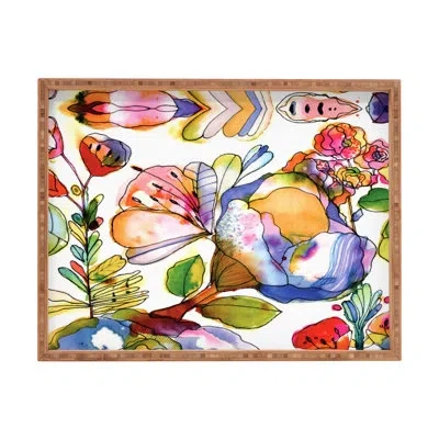 Deny Designs Cayenablanca Blossom Pastel Ottoman/coffee Table Tray In Pink