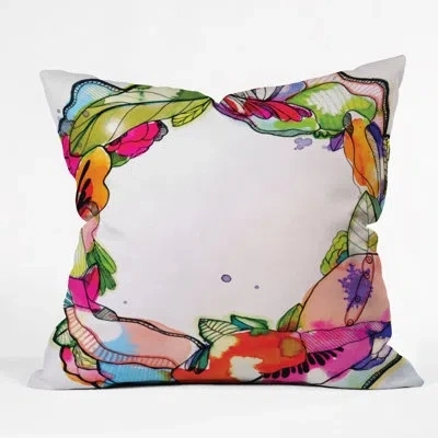 Deny Designs Cayenablanca Floral Frame Throw Pillow