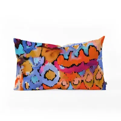 Deny Designs Cayenablanca Sunset Ikat Indoor/outdoor Lumbar Pillow