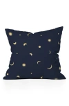 Deny Designs Celestial Moon & Stars Throw Pillow In Navy