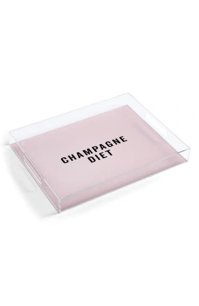 Deny Designs Champagne Diet Acrylic Tray In Black