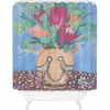 Deny Designs Cheetah Vase Shower Curtain In Blue
