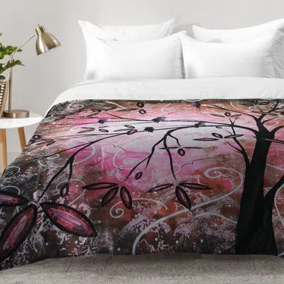 Deny Designs Cherry Blossoms Comforter Set In Pink