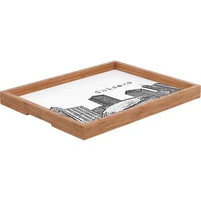 Deny Designs Chicago Illinois Ottoman/coffee Table Tray In Gray