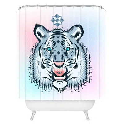 Deny Designs Chobopop Snow Tiger Single Shower Curtain