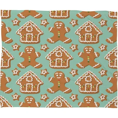 Deny Designs Christmas Kitchen Plush Fleece Throw In Blue
