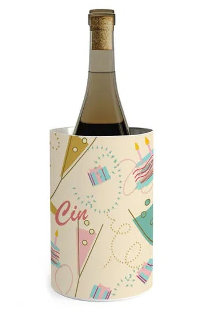 Deny Designs Cin Party Stainless Steel Wine Chiller In Multi