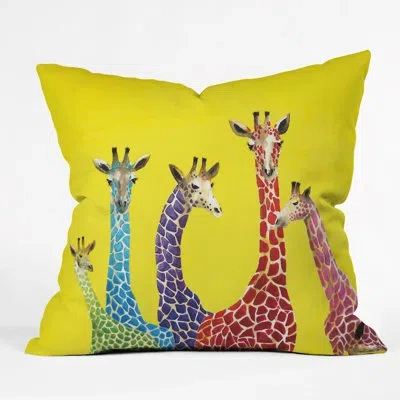 Deny Designs Clara Nilles Jellybean Giraffes Throw Pillow