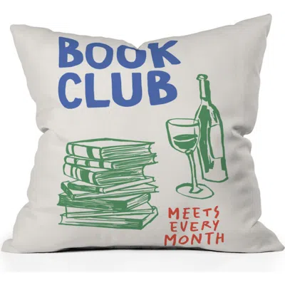 Deny Designs Club Print Throw Pillow In White