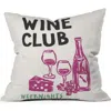 Deny Designs Club Print Throw Pillow In Wine Club White Multi