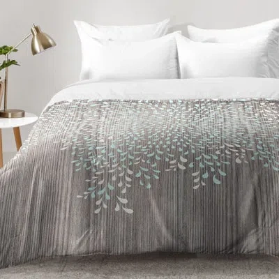 Deny Designs Coastal Raindrops Comforter Set In Gray,blue,white